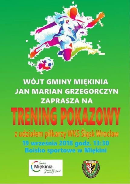 Trening pokazowy piłkarzy Śląska Wrocław w Miękini