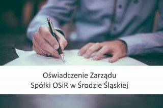 Oświadczenie Zarządu ws. nieprawdziwych informacji nt. zatrudnienia w Spółce OSiR