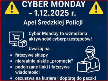 "Cyber Monday" - Uwaga, nie daj się złapać na "okazję"! - Średzka Policja ostrzega