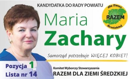 Maria Zachary - kandydatka do Rady Powiatu Średzkiego