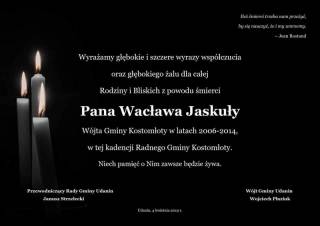 Kondolencje od Władz Gminy Udanin