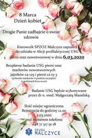 Z okazji Dnia Kobiet, zadbajcie o swoje zdrowie!