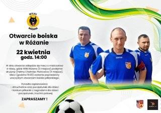 Uroczyste otwarcie boiska w Różanie już jutro!