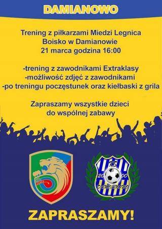 Damianowo zaprasza na trening z piłkarzami Miedzi Legnica