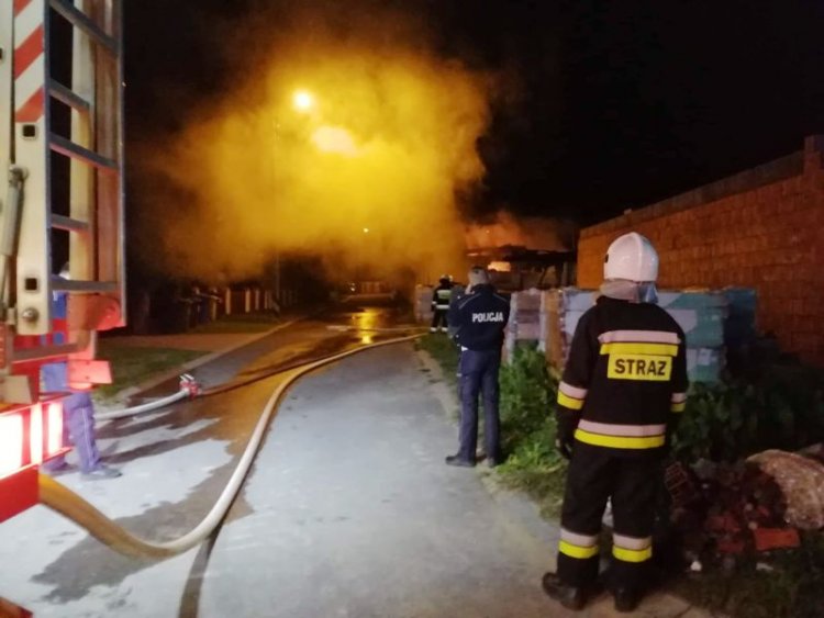 Pożar garażu w Malczycach / fot. OSP Malczyce