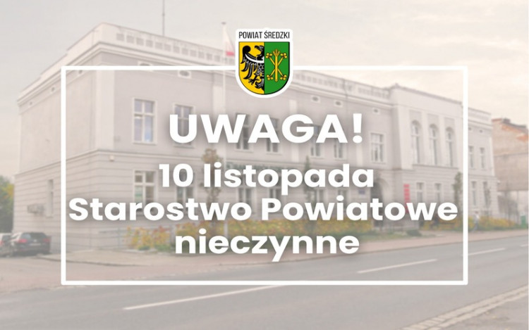 10 listopada – przerwa w pracy urzędów powiatowych