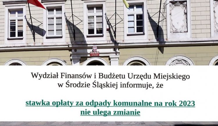Informacja Wydziału Finansów i Budżetu Urzędu Miejskiego w Środzie Śląskiej
