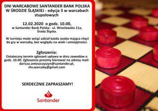 3. turniej warcabowy w banku Santander w Środzie Śląskiej