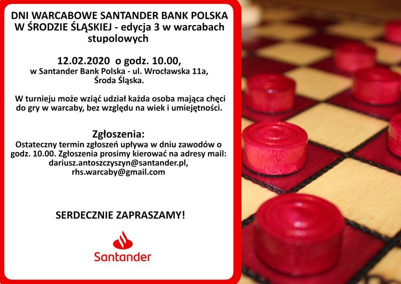 3. turniej warcabowy w banku Santander w Środzie Śląskiej