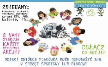 "Wszystkie dzieci zbierają elektrośmieci" - akcja ekologiczna w szkole w Miękini