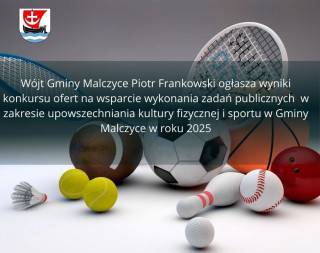 Wyniki konkursu na wsparcie kultury fizycznej i sportu w Gminie Malczyce