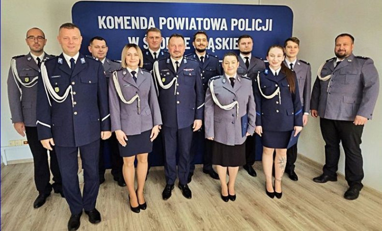 Uroczyste wręczenie aktów mianowania w Komendzie Powiatowej Policji w Środzie Śląskiej