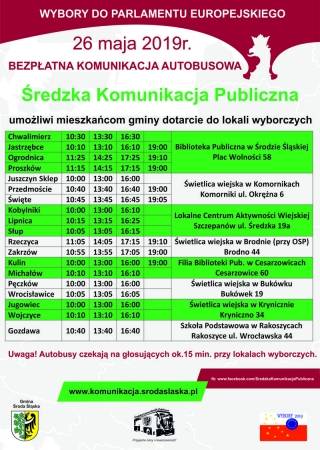 Informacja ŚKP o dowozach do lokali wyborczych 26 maja