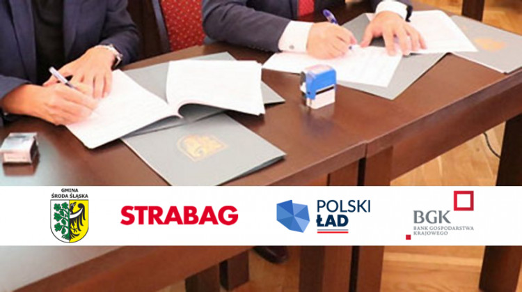 Podpisanie umów pomiędzy Gminą Środa Śląska, a firmą Strabag Inwestycje Południe (na żywo)