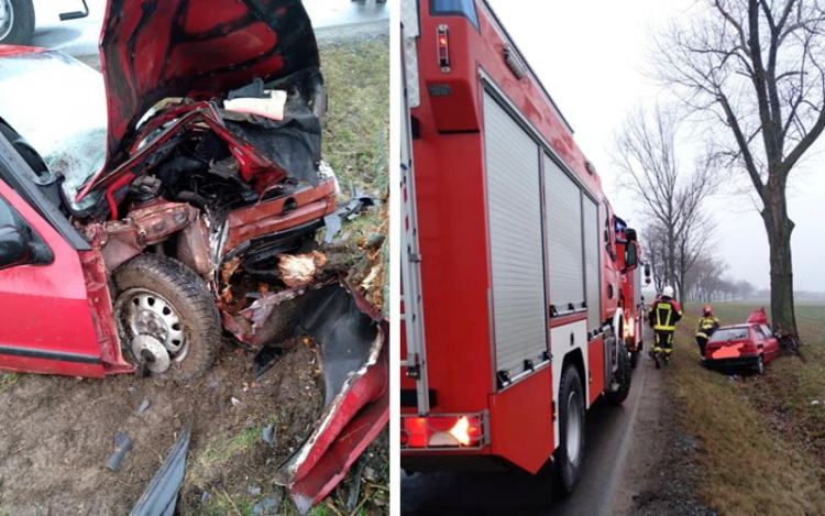 Zasłabł za kierownicą. Auto uderzyło w drzewo