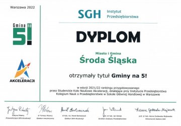 Środa Śląska z tytułem „Gminy na 5!”