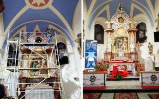 Odnowiony ołtarz w Miękini