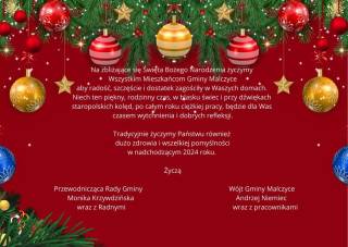 Życzenia świąteczne dla Mieszkańców Gminy Malczyce