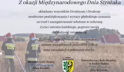Życzenia z okazji Międzynarodowego Dnia Strażaka