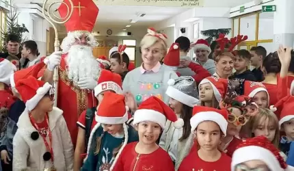 Mikołaj w szkole w Udaninie