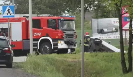 Wypadek na średzkiej obwodnicy. 3 osoby poszkodowane