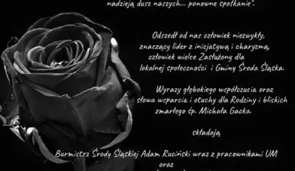Kondolencje od Władz Gminy Środa Śląska