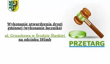 Przetarg na wykonanie utwardzenia drogi gminnej (wykonanie łącznika)
