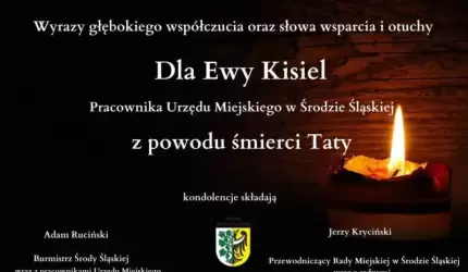 Kondolencje dla Pani Ewy Kisiel