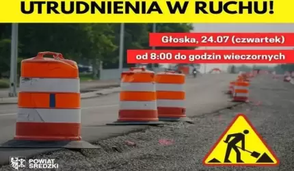 Utrudnienia w ruchu w miejscowości Głoska