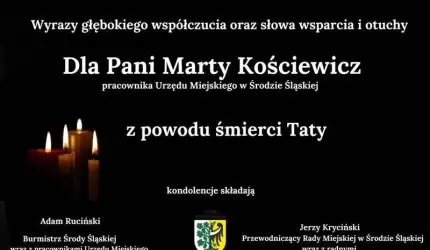 Kondolencje dla Pani Marty Kościewicz