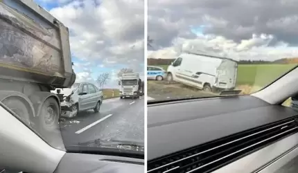 Dwie kolizje na DK 94 w tym samym miejscu i czasie!