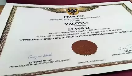 Promesa na wyposażenie świetlic w Mazurowicach i Rusku odebrana