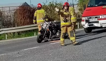 Wypadek w miejscowości Błonie. Poszkodowany motocyklista trafił do szpitala