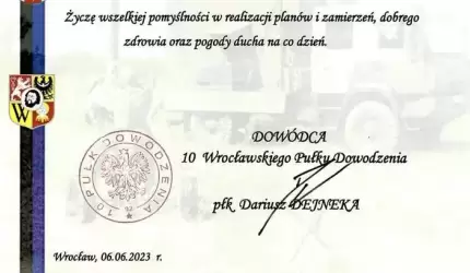 Wrocławski Pułk dziękuje za wsparcie