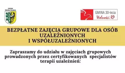 Bezpłatne zajęcia grupowe dla osób uzależnionych i współuzależnionych