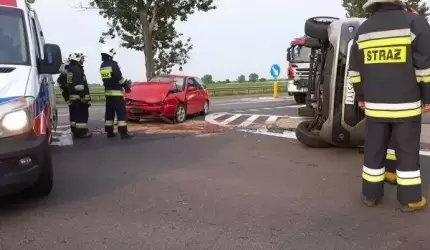 Wypadek! Zderzenie dwóch samochodów koło Komornik