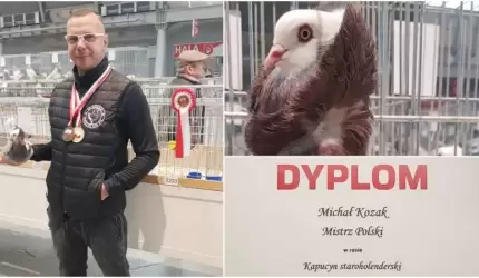 Hodowca gołębi Michał Kozak Mistrzem Polski!