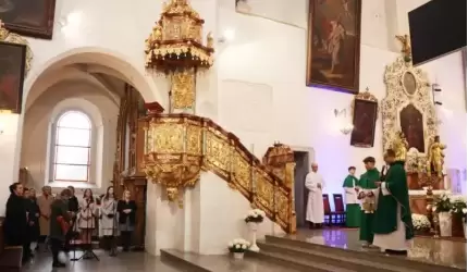 Odnowiona ambona w kościele pw. Św. Andrzeja Apostoła