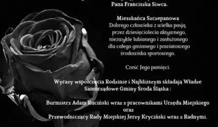 Kondolencje od Władz Gminy Środa Śląska