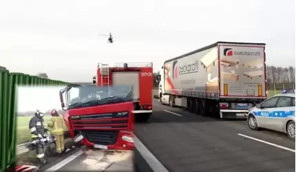 Omal nie został przygnieciony przez przewożony ładunek