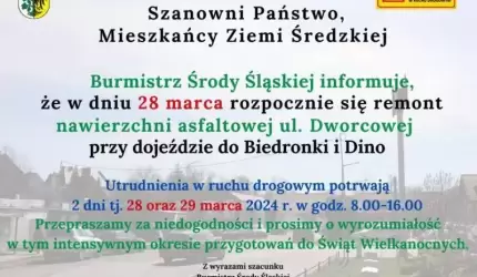 Ważny komunikat dla Mieszkańców Miasta i Gminy Środa Śląska