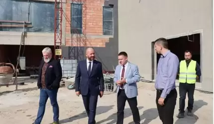 Wizyta Aglomeracji Wrocławskiej na budowie Inkubatora Przedsiębiorczości