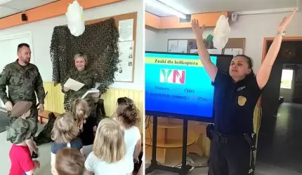 Żołnierze i miłośniczka wypraw górskich z wizytą w Przedszkolu nr 3