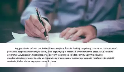W obronie dobrego imienia ks. Jana, proboszcza parafii pw. Podwyższenia Krzyża Świętego (list)