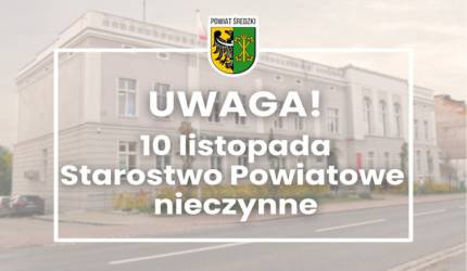 10 listopada – przerwa w pracy urzędów powiatowych