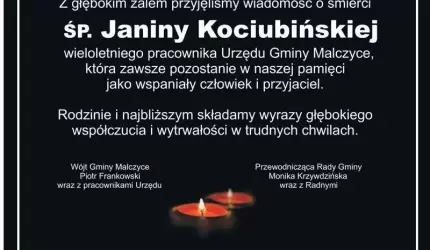 Kondolencje dla rodziny i najbliższych śp. Janiny Kociubińskiej
