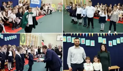 Bądźcie dumni i radośni czyli pasowanie w SP nr 1 w Środzie Śląskiej