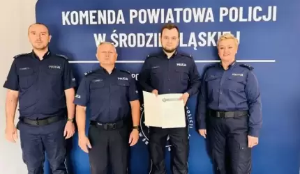 Średzki Policjant wyróżniony przez Komendanta Wojewódzkiego Policji we Wrocławiu