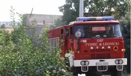 Pożar przy torach w Mazurowicach