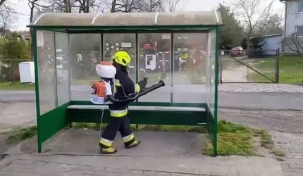 OSP z gminy Malczyce przeprowadzają dezynfekcje